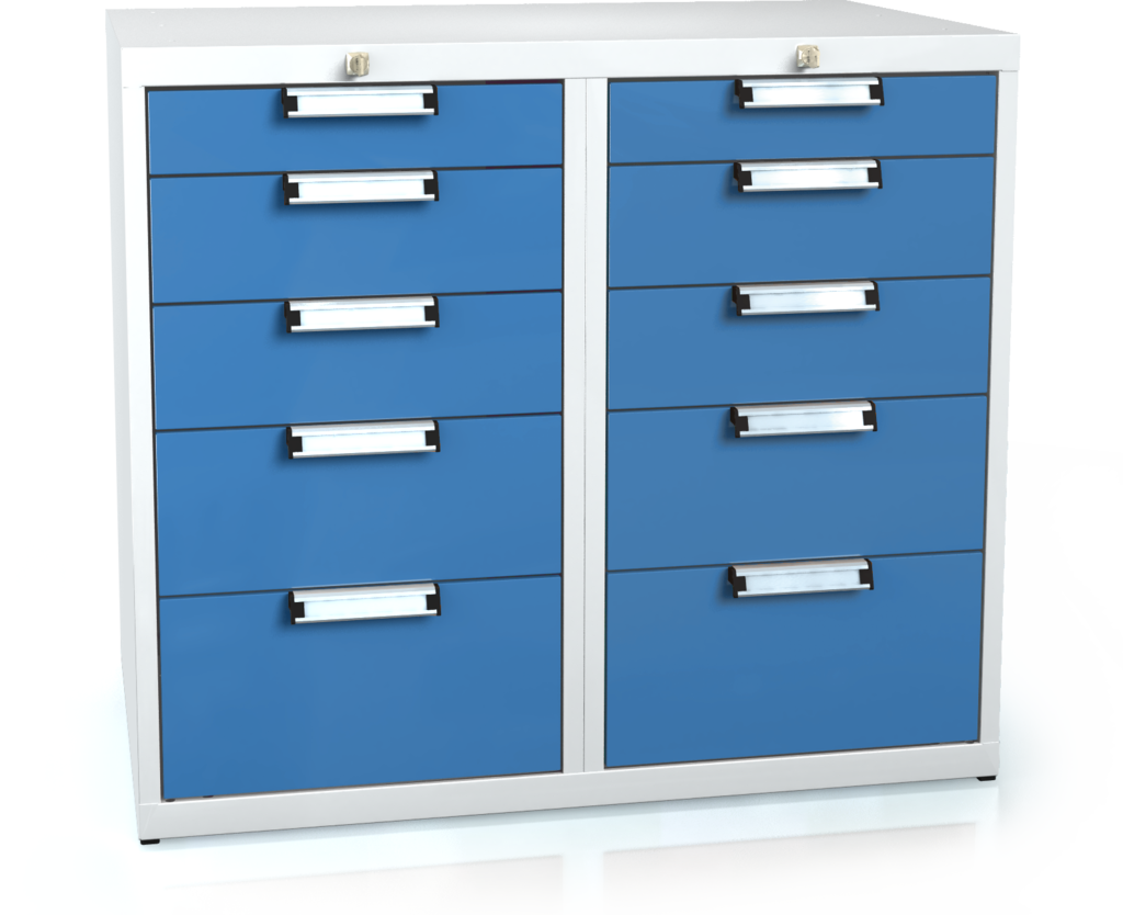 Universal cabinet for workbenches 840 x 963 x 600 - 10x drawer
